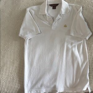 Brooks Brothers Ivory Polo Shirt with Gold Logo